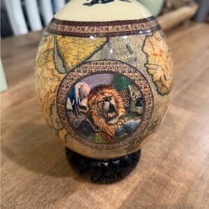 Vintage Globe with Animal Motif